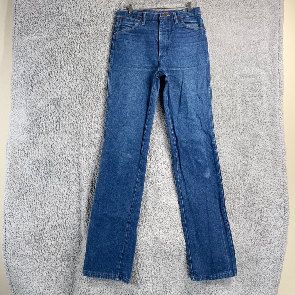 Vintage Wrangler 936DEN Cowboy Cut Slim Fit Jeans Mens 32x38 Measured 31x36 Blue